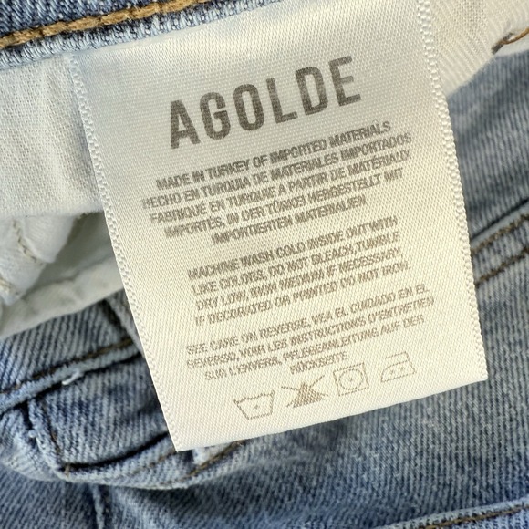AGOLDE Harper Crop Womens Size 26 High Rise Straight Light Wash $188 - Picture 10 of 14